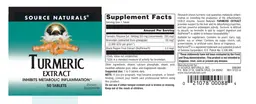 Label for Turmeric Extract