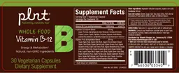 Label for Whole Food Vitamin B-12