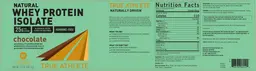 Label for Natural Whey Protein Isolate 25 g Chocolate