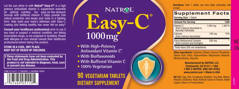 Label for Easy-C 1000 mg