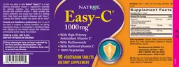 Label for Easy-C 1000 mg