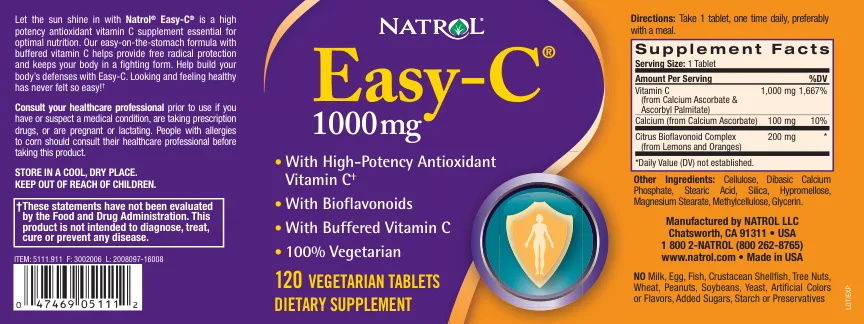 Label for Easy-C 1000 mg