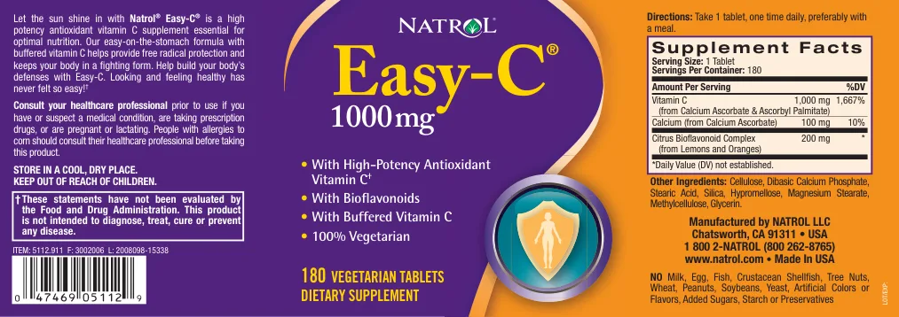 Label for Easy-C 1000 mg