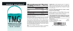 Label for TMG Trimethylglycine 750 mg