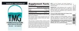 Label for TMG Trimethylglycine 750 mg