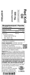 Label for Red Krill Oil 500 mg