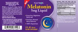 Label for Melatonin 5 mg liquid
