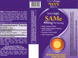 Label for SAMe 400 mg