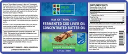 Label for Blue Ice Royal Blend Cinnamon Tingle Gel