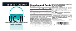 Label for UC-II 40 mg