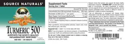 Label for Turmeric 500 500 mg