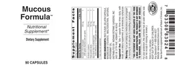 Label for Mucous Formula