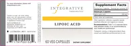 Label for Lipoic Acid