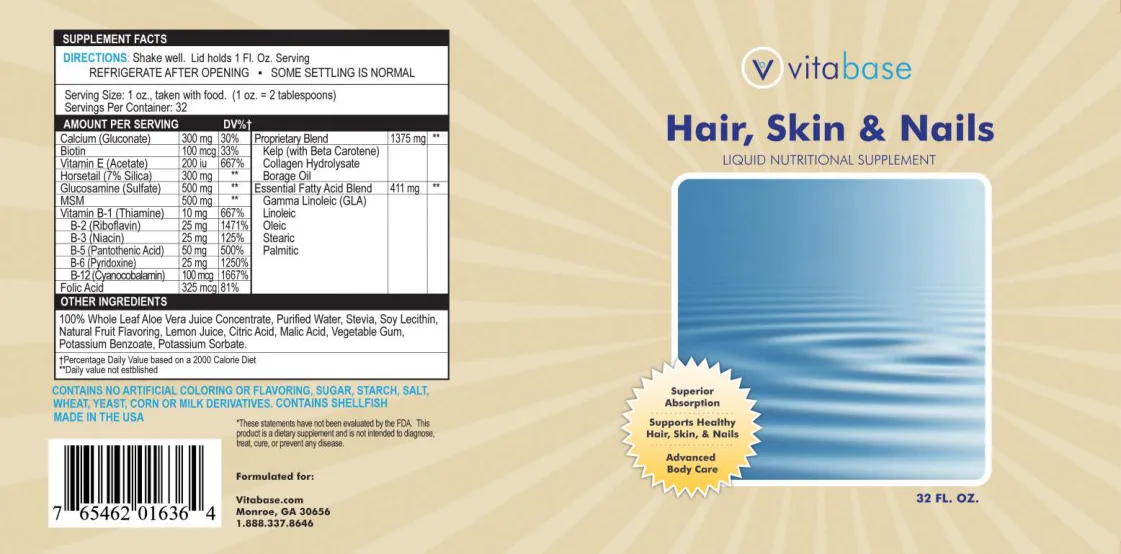 Label for Hair, Skin & Nails