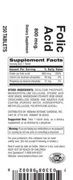 Label for Folic Acid 800 mcg