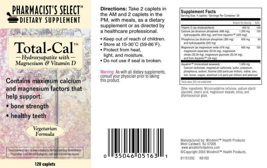 Label for Total-Cal Hydroxyapatite With Magnesium & Vitamin D