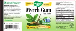 Label for Myrrh Gum Tree Resin 550 mg