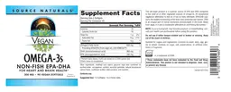 Label for Vegan Omega-3s 300 mg