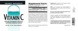 Label for Vitamin C