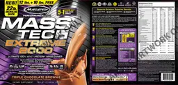 Label for Mass Tech Extreme 2000 Triple Chocolate Brownie