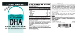Label for Vegetarian DHA 200 mg