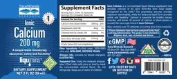 Label for Ionic Calcium 200 mg