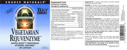 Label for Vegetarian Rejuvenzyme