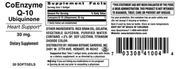 Label for CoEnzyme Q-10 30 mg