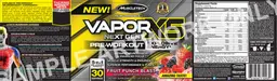 Label for VaporX5 Next Gen Fruit Punch Blast