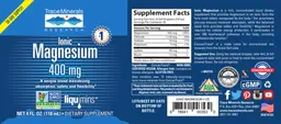 Label for Ionic Magnesium 400 mg