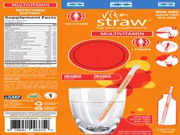 Label for VitaStraw Multivitamin Orange Flavor