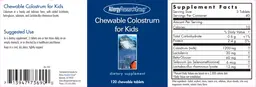 Label for Chewable Colostrum For Kids