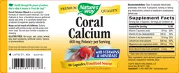 Label for Coral Calcium 600 mg