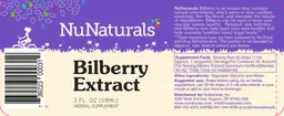 Label for Bilberry Extract