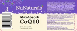 Label for MaxAbsorb CoQ10