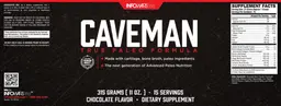 Label for CaveMan True Paleo Formula Chocolate Flavor