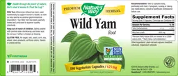Label for Wild Yam Root 425 mg
