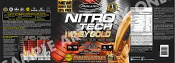 Label for Nitro Tech 100% Whey Gold Double Rich Chocolate