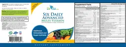 Label for Six Daily Advanced Multi-Vitamin
