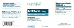 Label for Melatonin 3 mg