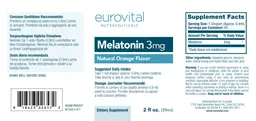 Label for Melatonin 3 mg Natural Orange Flavor