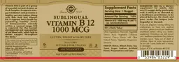 Label for Vitamin B12 1000 mcg