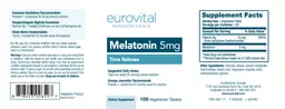 Label for Melatonin 5 mg