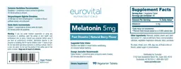 Label for Melatonin 5 mg Natural Berry Flavor