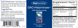 Label for DAO Histaminase With Bioflavonoids