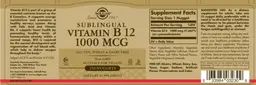 Label for Sublingual Vitamin B 12 1000 mcg