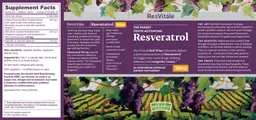 Label for Resveratrol 125 mg