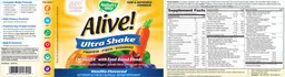 Label for Alive! Ultra Shake Vanilla Flavored