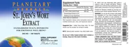 Label for St. John's Wort Extract 300 mg