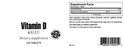 Label for Vitamin D 400 IU